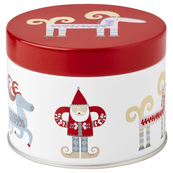 70529677 Банка с крышкой, Рождественские узоры разноцветный