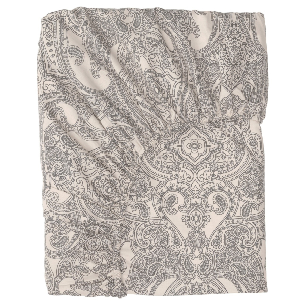 20501464 Простыня натяжная, бежевый/темно-серый, 90x200 см