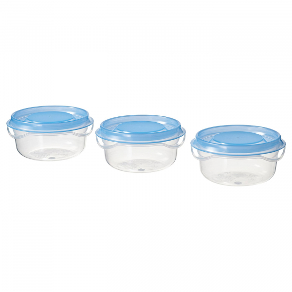 70444942 Контейнер, прозрачный/синий, 70 мл, 3 шт