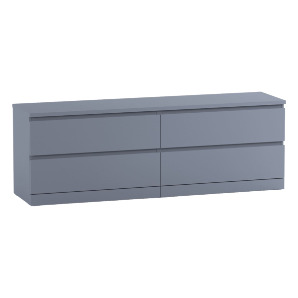 01071 Комод / тумба, 4 ящика, серый, 160x54x40 см