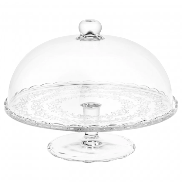 80372039 Сервировочная подставка с крышкой, прозрачное стекло, 29 см
