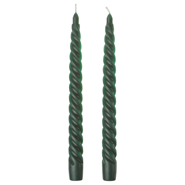 10599927 Неароматическая свеча спираль, зеленый, 25 см, 2 шт.