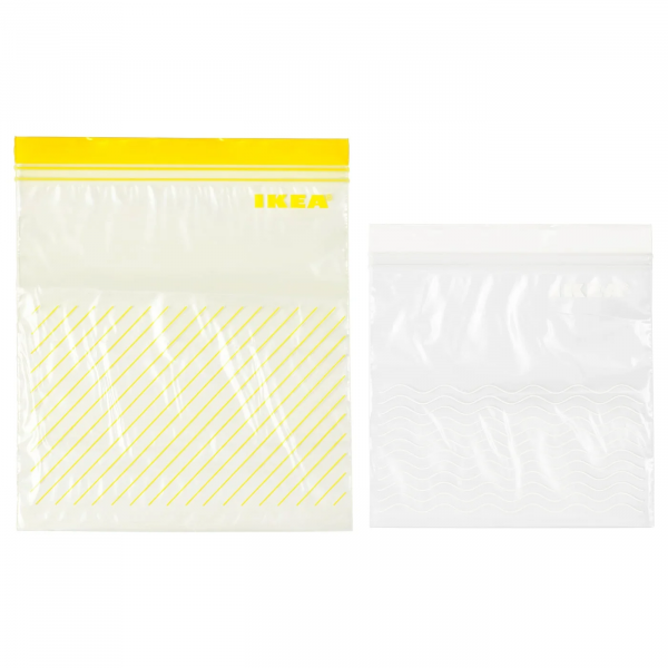30339349 Пакет закрывающийся, желтый/белый, 50 шт.