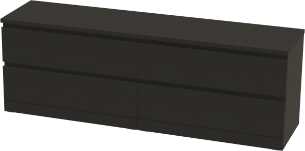 00272 Комод / тумба, 4 ящика, шпон ясень черный, 160x54x40 см