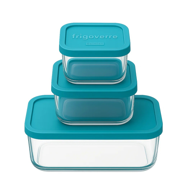 390210 Набор контейнеров для продуктов, прямоугольной формы/стекло, 3 шт (21x13 см, 10x7 см, 10x10 см)