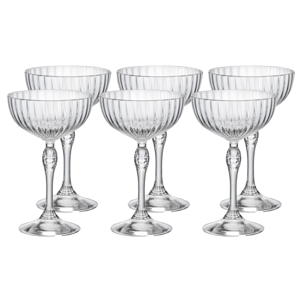 122137-6 Набор бокалов для коктейля (купе), прозрачное стекло, 230 мл, 6 шт