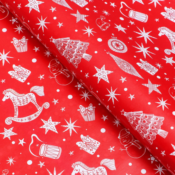 9842370 Бумага упаковочная глянцевая двусторонняя "Щелкунчик ", 1 лист, 70 х 100 см 