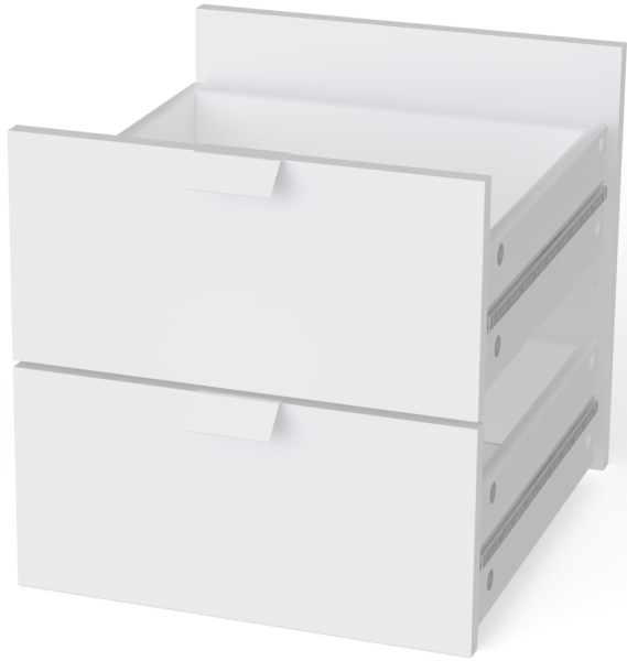 00067 Вставка с 2 ящиками, 33х33х37, белый