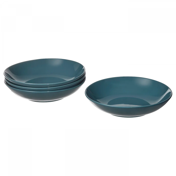 50477170 Тарелка глубокая, полированный темная бирюза, 23 см, 4 шт