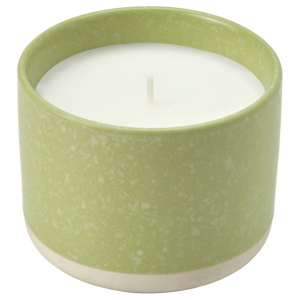 70582066 Ароматическая свеча в стакане, яблоко / светло-зелёный, 25 ч
