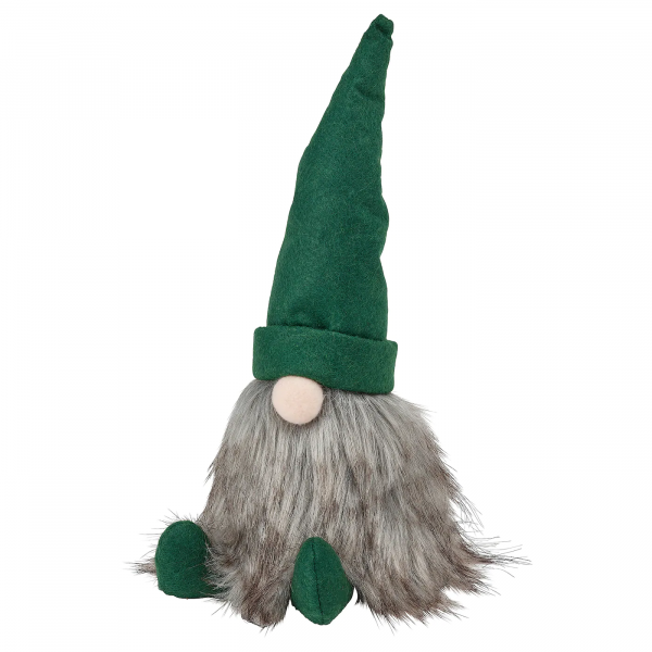 90495228 Украшение, конусообразный/Санта Клаус серый/зеленый, 28 см