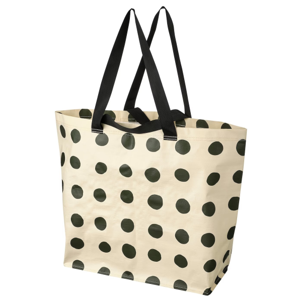 40534637 Сумка, кремовый/зеленый, в горошек,18x45x45 см/36 л