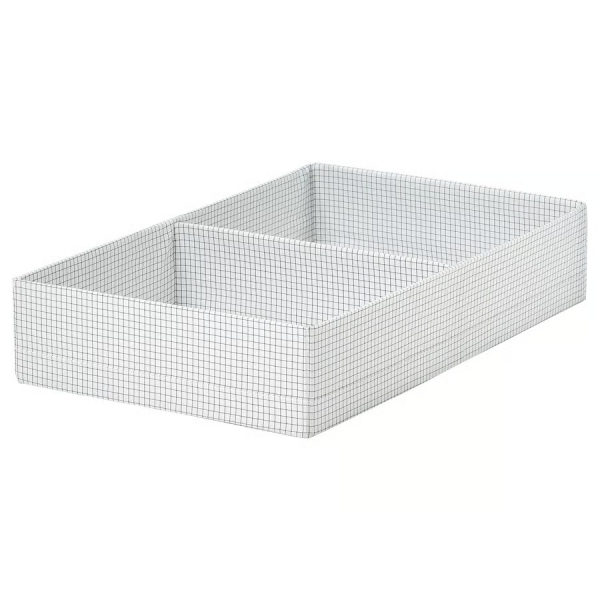 70621529 Ящик с отделениями, белый / серый, 32x51x10 см