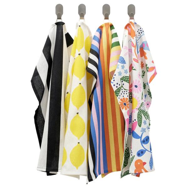 10609907 Полотенце кухонное, разноцветный узор, 45x60 см, 4 шт