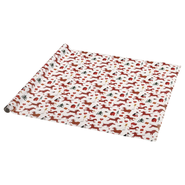 50555182 Рулон оберточной бумаги, кремовый рисунок с изображением животных, 3х0,7 м