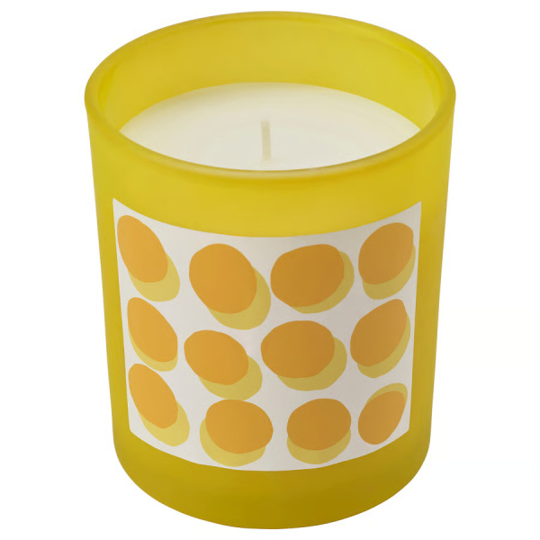 70582660 Cвеча ароматическая в стакане, мимоза / желтый, 45 ч