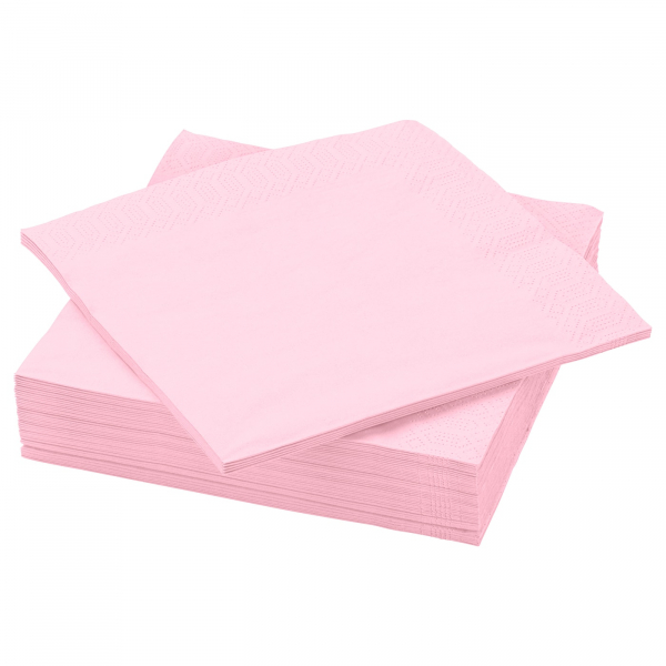 10370374 Салфетка бумажная, светло-розовый, 40x40 см, 50 шт