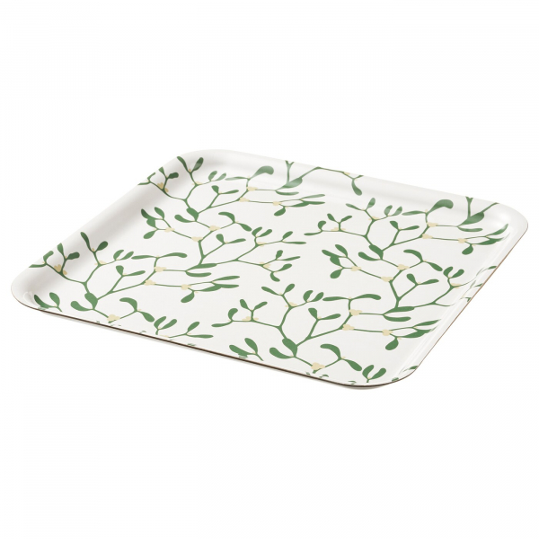 40498352 Поднос, бел/зел, 33x33 см