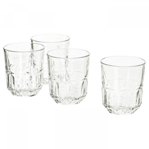60472902 Стакан, прозрачное стекло/с рис, 27 сл, 4 шт.