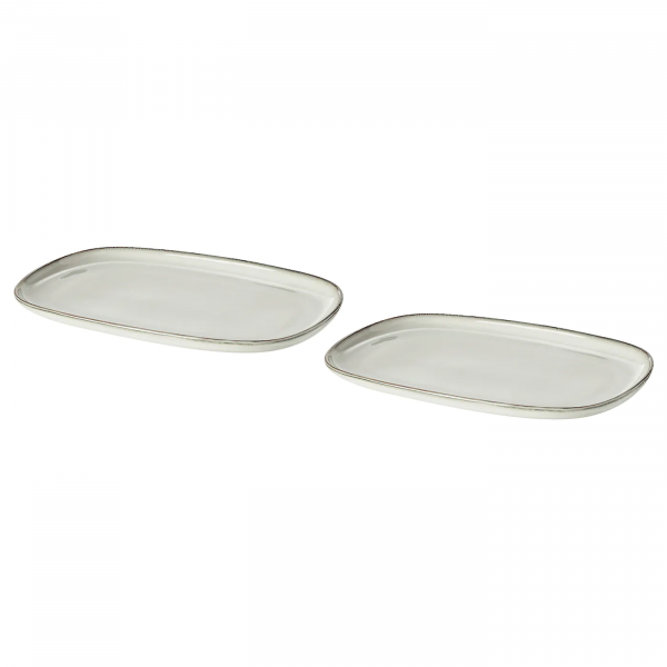 30470565 Тарелка, серый, 20x13 см, 2 шт