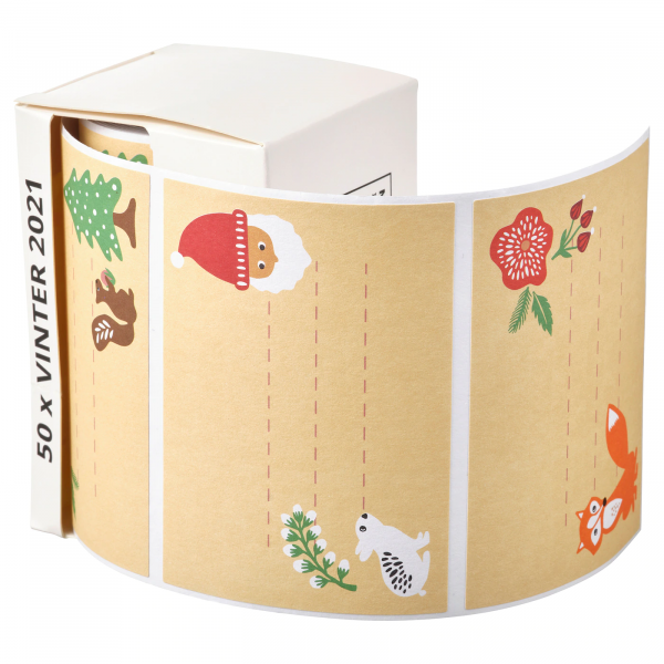 00499443 Наклейки, орнамент «Санта Клаус» бежевый, 50 шт