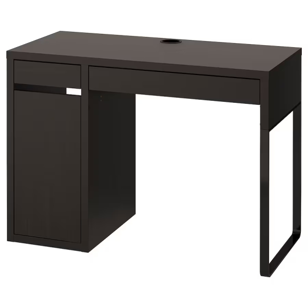 MICKE МИККЕ Письменный стол, черно-коричневый, 105x50 см - Столы и ...