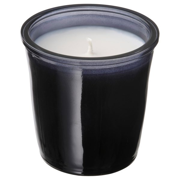 50527151 Ароматическая свеча в стакане с крышкой, Черная роза и сандаловое дерево/серый, 20 часов