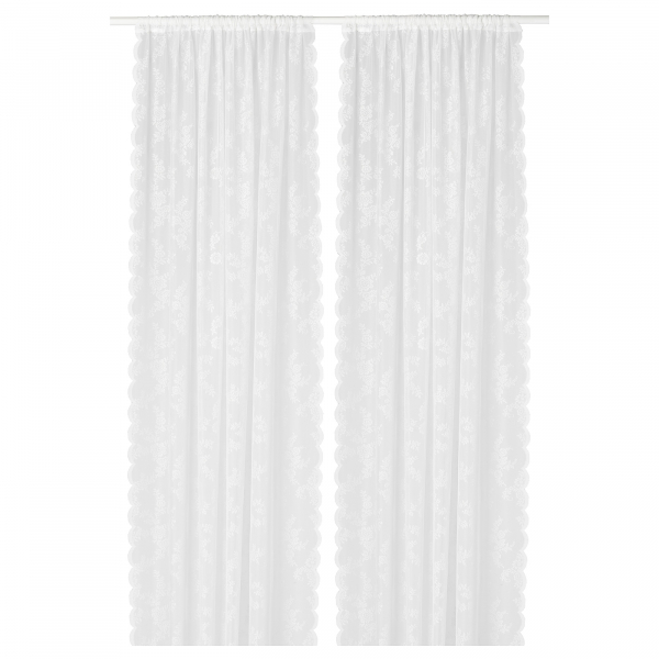 80070763 Гардины, 2 шт., белый с оттенком, 145x300 см