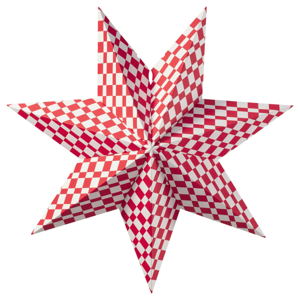 50606563 Абажур, красный / белый, 48 см