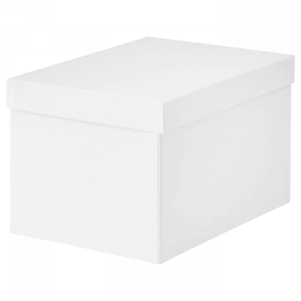 80395427 Коробка с крышкой, белый, 18x25x15 см