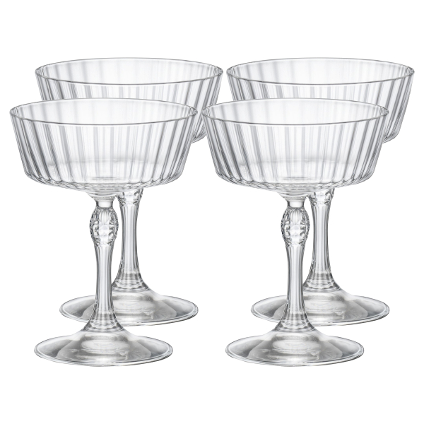 122150-4 Набор бокалов для коктейля, прозрачное стекло, 275 мл, 4 шт