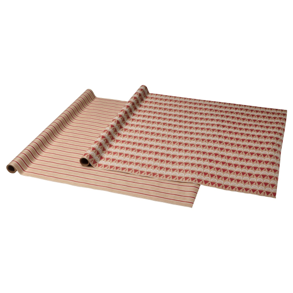 30523347 Рулон оберточной бумаги, различные узоры коричневого/красного цвета, 3 x 0,7 м, 2 шт. 