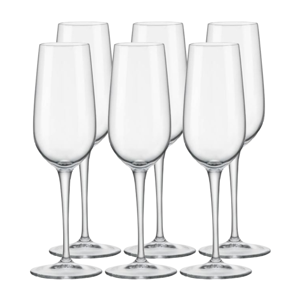 320754-6 Набор бокалов для шампанского, прозрачное стекло, 215 мл, 6 шт