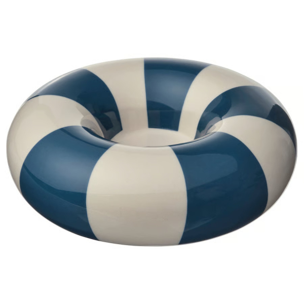 50591929 Подсвечник для греющей свечи, темно-синий/белый, 4 см