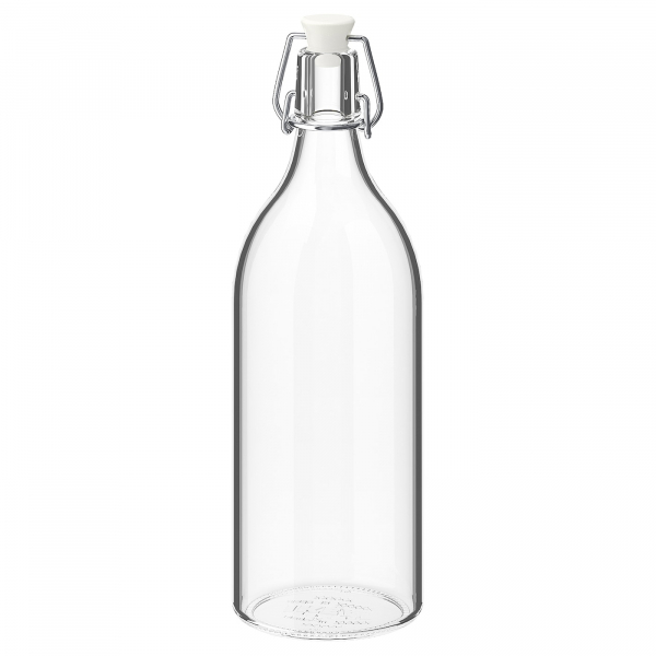 30213552 Бутылка с пробкой, прозрачное стекло, 1 л