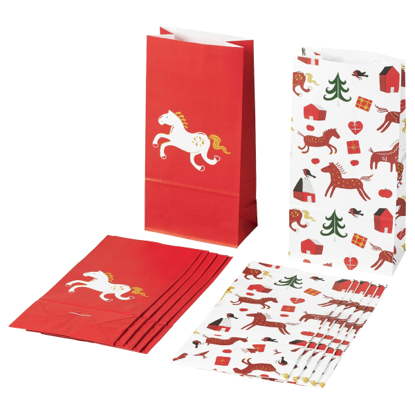 60555884 Бумажный пакет, узор животных, кремовый,12x24 см, 12 шт