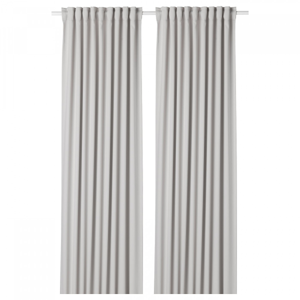 90346752 Затемняющие гардины, 2 шт., светло-серый, 145x300 см