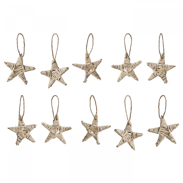 50504140 Украшение подвесное, ручная работа в форме звезды/естественный, 10 шт