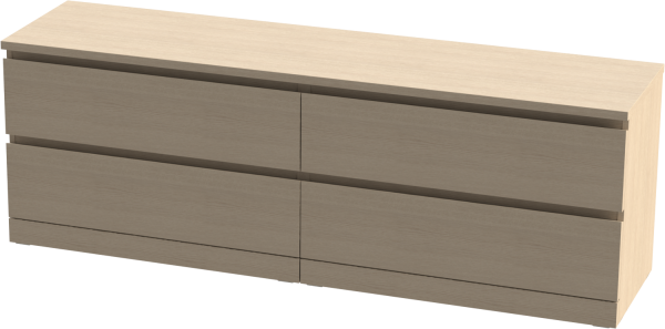 00289 Комод / тумба, 4 ящика, шпон дуб беленый, 160x54x40 см