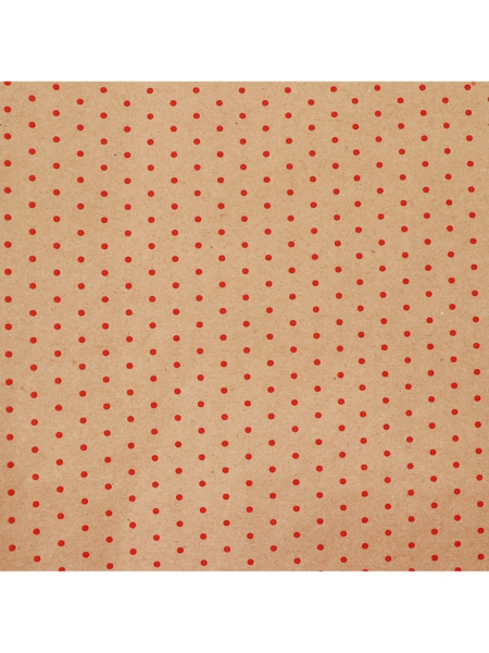 9459132 Рулон упаковочной бумаги крафт «Горох красный», 0.68 х 7 м