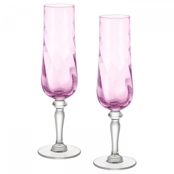 80350221 Бокал для шампанского, розовый, 26 сл, 2шт