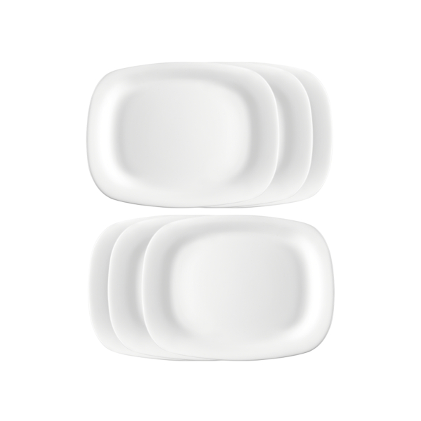 431242-6 Набор сервировочных тарелок, белый, 21.5х16.5 см