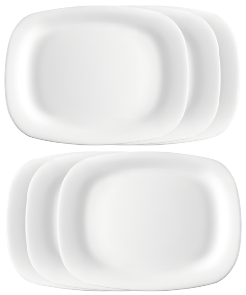 431241-6 Набор сервировочных тарелок, белый, 28х20 см, 6 шт