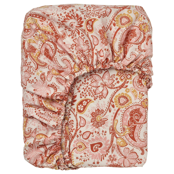 20579617 Простыня натяжная, розовый/белый, 140x200 см