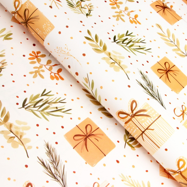 10549236 Бумага упаковочная "Подарок", глянец, двусторонняя, 1 лист, 80 г/м2 , 70 х 100 см