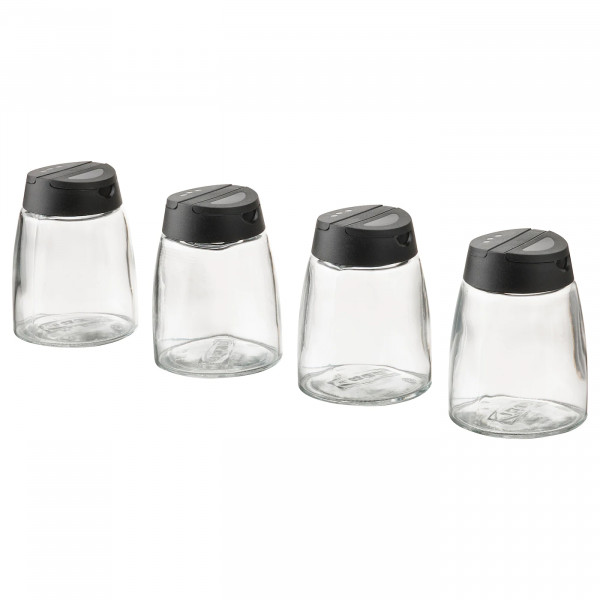 20152870 Банка для специй, стекло/черный, 15 сл, 4 шт.