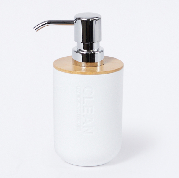 80402145 Дозатор для жидкого мыла, белый/бамбук