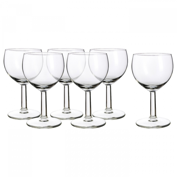 80300207 Бокал для вина, прозрачное стекло, 16 сл, 6шт.