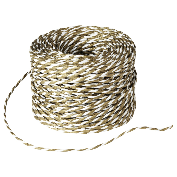 10554976 Шнур, белый/золотой, 40 м