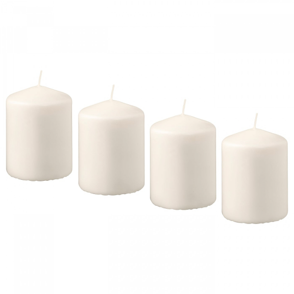 70124262 Неароматическая свеча формовая, естественный, 8 см, 4 шт.
